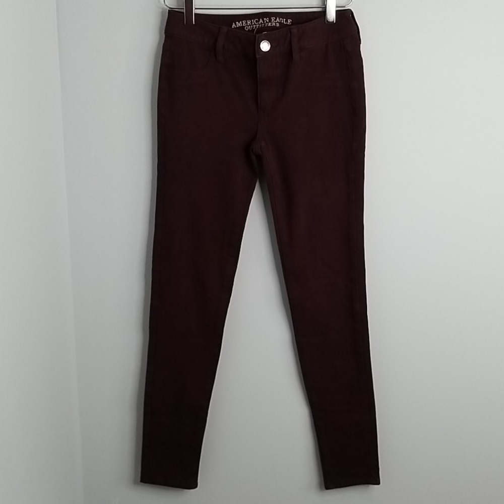 American Eagle Burgundy Red Soft Stretch Pants 2